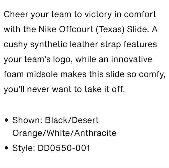 NWT Men's Nike University of Texas Longhorns Off-Court Slides - Picture 9 of 10